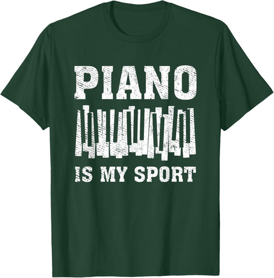 Vintage Piano Player Keyboard Gift Piano Is My Sport T-Shirt - T-Shirt | Forest