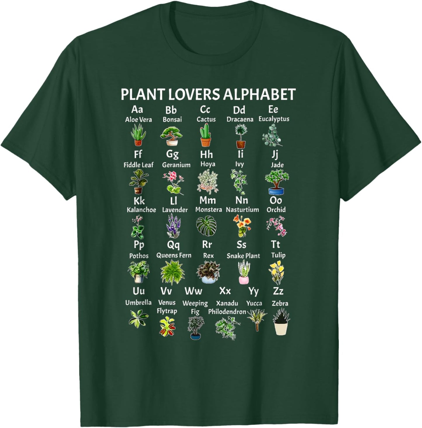 Plant Lovers Alphabet Gardener Gardening Garden Lover T-Shirt - T-Shirt | Forest
