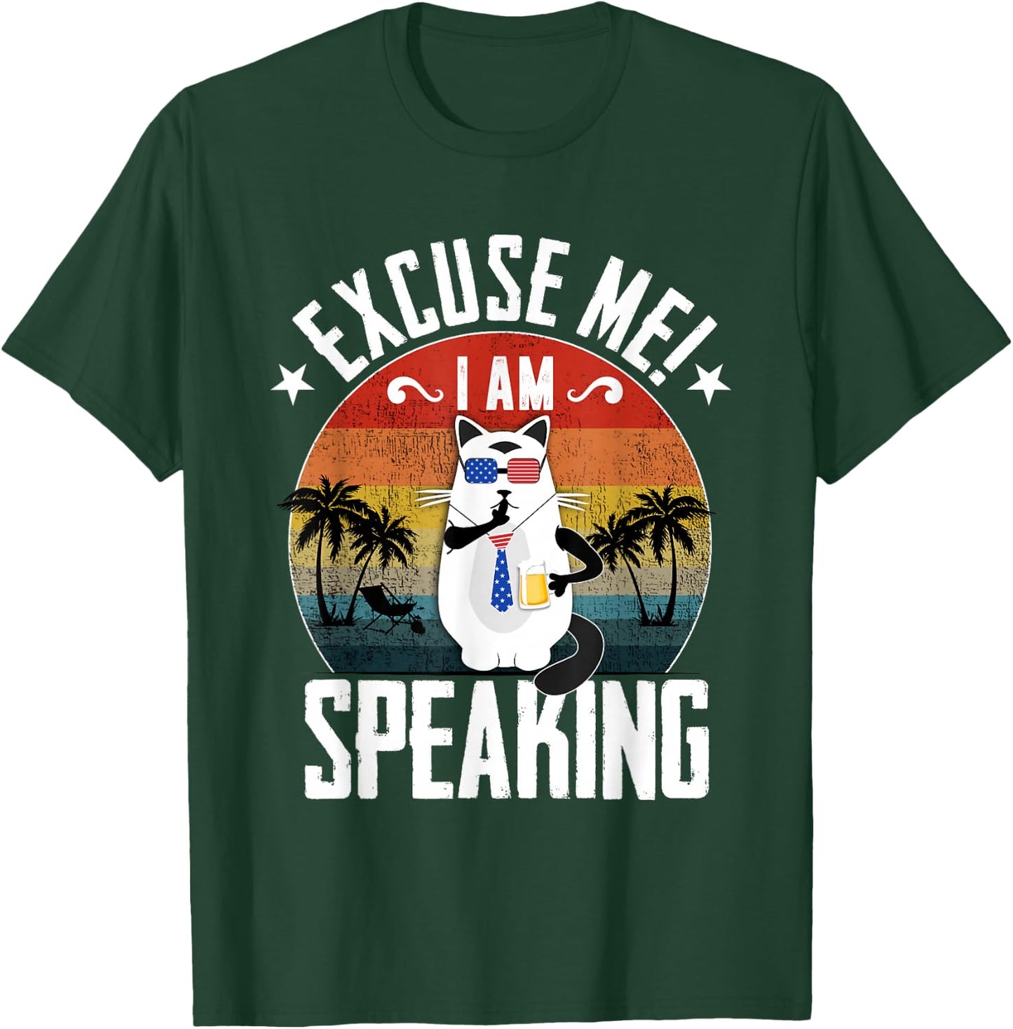 Excuse Me I'm speaking Funny Vintage Cat Kamala harris T-Shirt - T-Shirt | Forest
