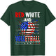 Red White And Volleyball 4th Of July American Flag Player T-Shirt - T-Shirt | Forest