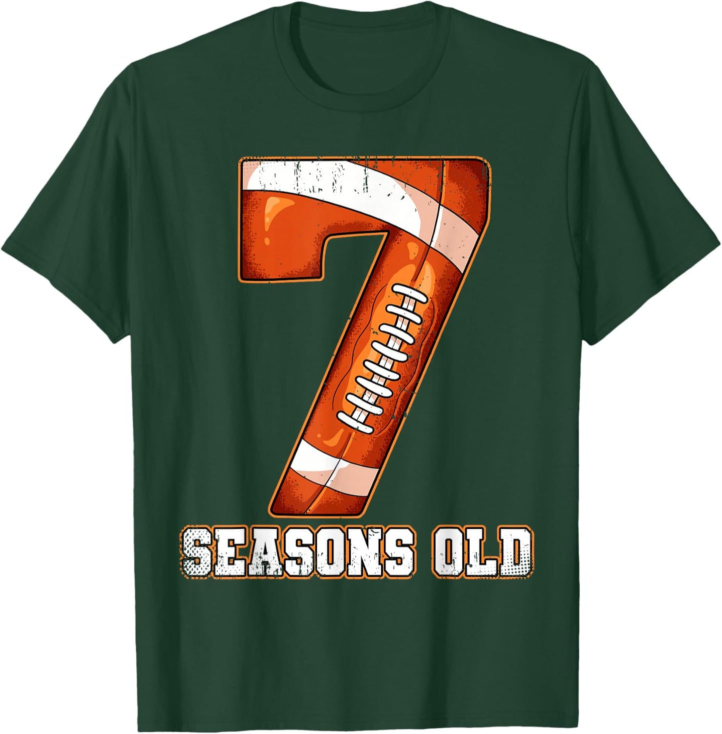 7th Birthday Football T-Shirt - T-Shirt | Forest
