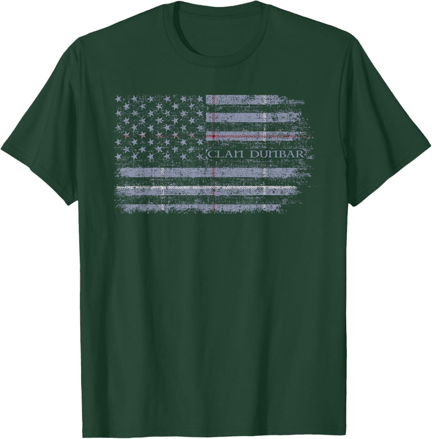 Clan Dunbar of Pitgaveny Scottish tartan US flag Scotland T-Shirt - T-Shirt | Forest
