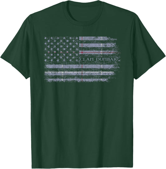Clan Dunbar of Pitgaveny Scottish tartan US flag Scotland T-Shirt - T-Shirt | Forest