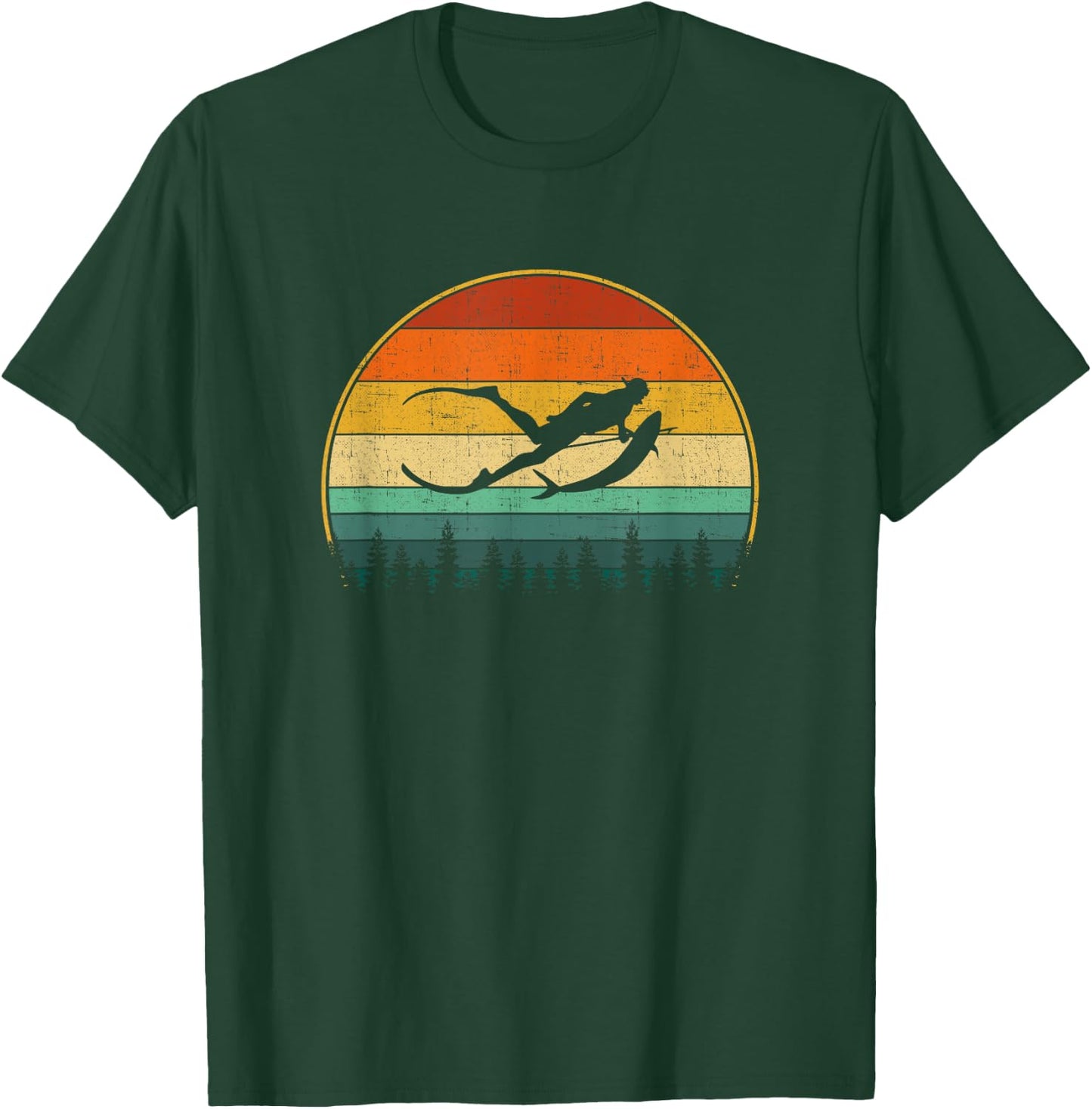 Spearfishing retro, spear fishing T-Shirt - T-Shirt | Forest