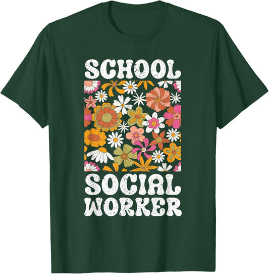 School Social Worker Social Work Month T-Shirt - T-Shirt | Forest