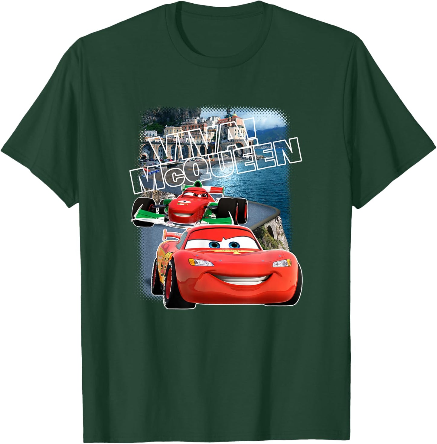 Disney Pixar Cars 2 Viva McQueen Italy Race Poster T-Shirt - T-Shirt | Forest