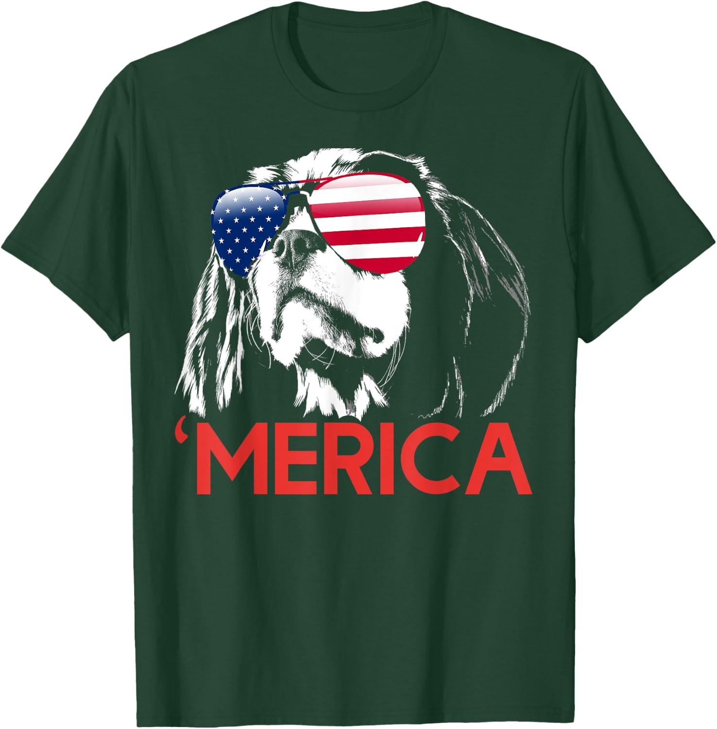 Merica Cavalier King Charles Spaniel American Flag Men T-Shirt - T-Shirt | Forest