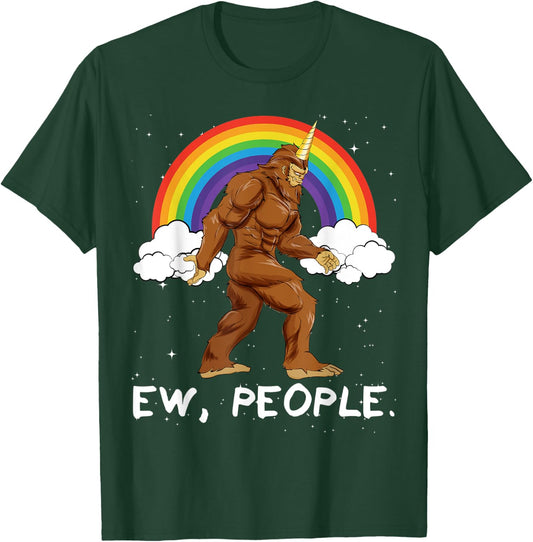 Bigfoot Unicorn Ew People Sasquatch Fantasy T-Shirt - T-Shirt | Forest