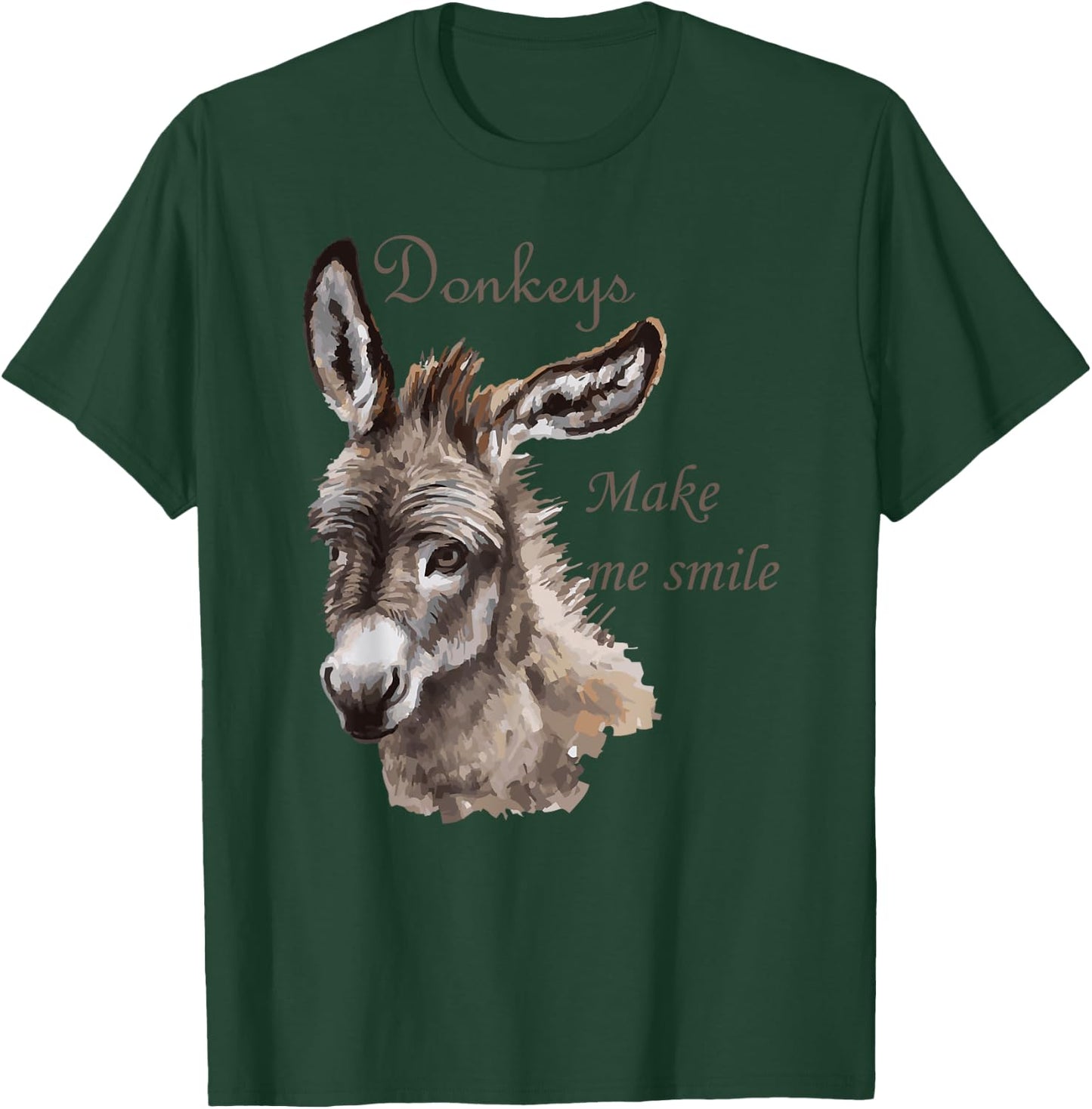 Donkeys Make Me Smile Cute Miniature DonkeyTail Lovers T-Shirt - T-Shirt | Forest