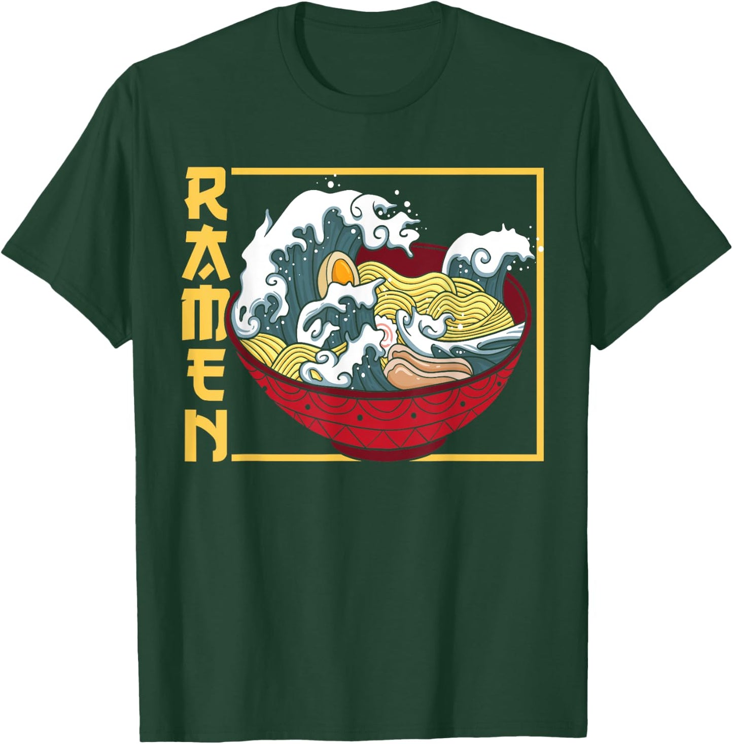 The Great Wave Off Kanagawa Ramen Eater Japanese Noodle Soup T-Shirt - T-Shirt | Forest