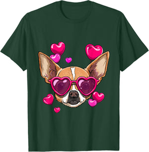 Valentines Chihuahua Dog Face Chihuahua Lover Owner T-Shirt - T-Shirt | Forest