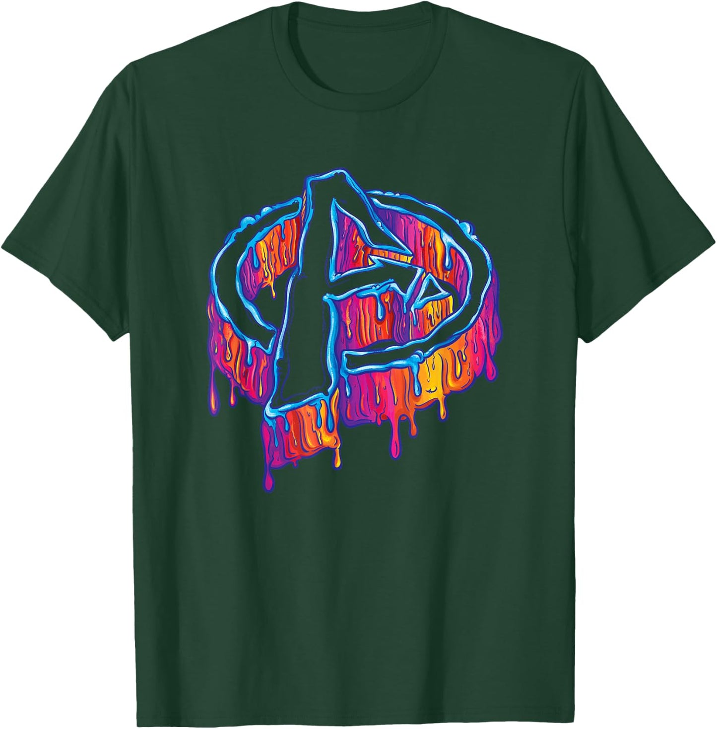 Marvel Avengers A Logo Melting Paint Drip T-Shirt - T-Shirt | Forest