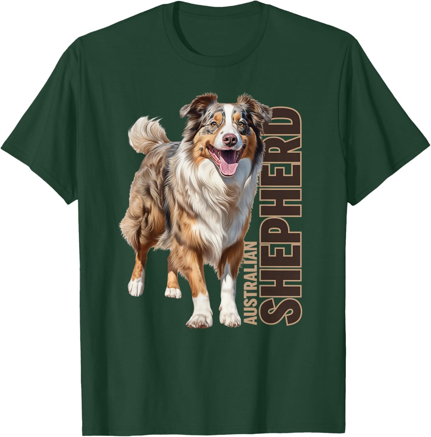 Australian Shepherd Watercolor T-Shirt - T-Shirt | Forest