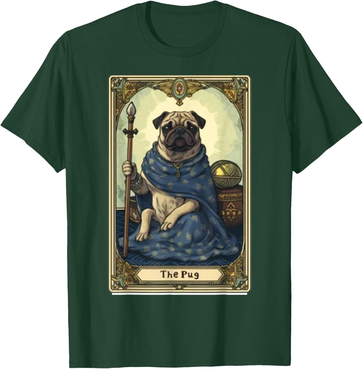 Pug Tarot Card - Pug Dog Tarot Card T-Shirt - T-Shirt | Forest