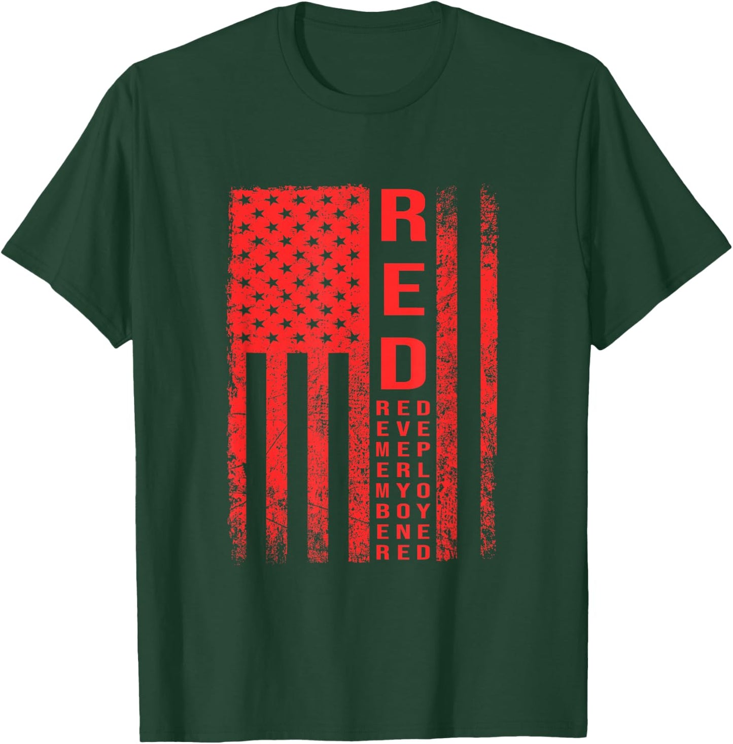 Red Friday Flag - Deployment Outfit Military Support T-Shirt - T-Shirt | Forest
