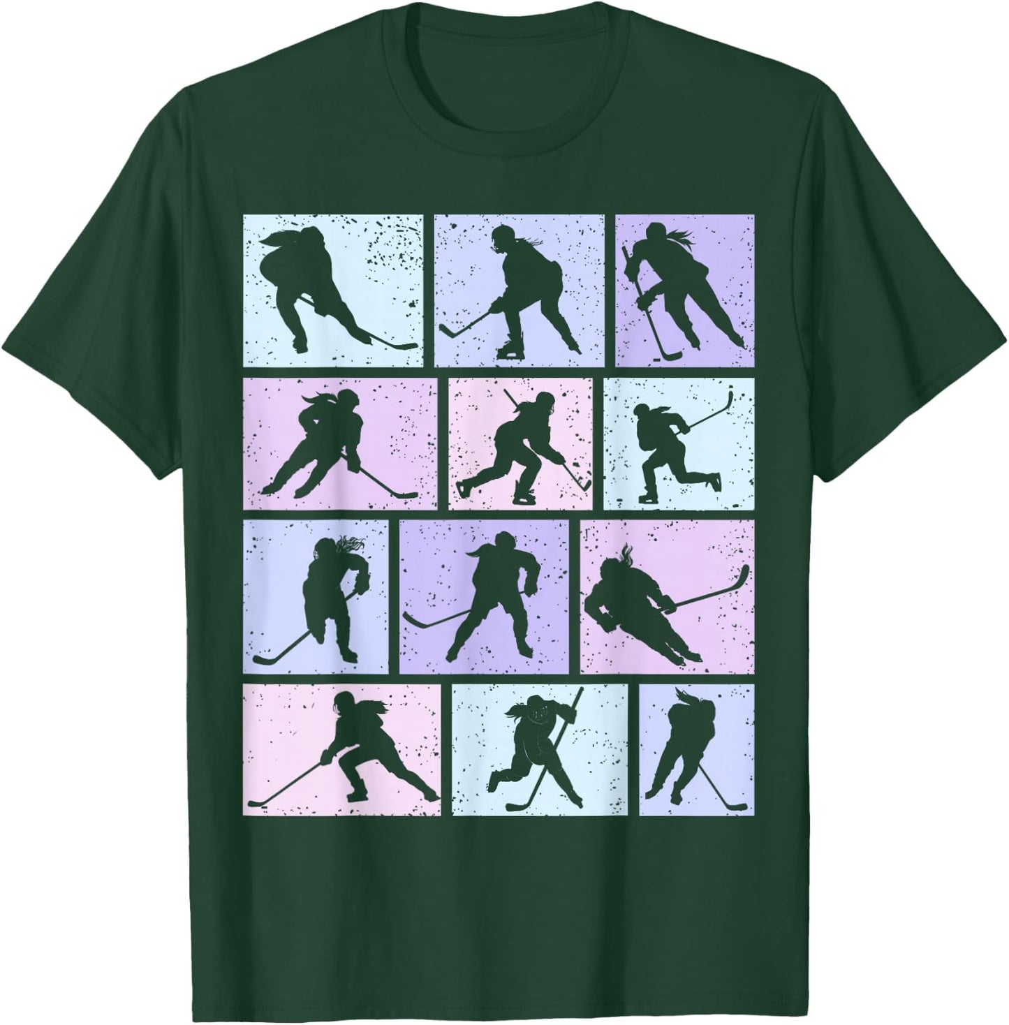 Hockey Girls Ice Hockey Women Youth Kids T-Shirt - T-Shirt | Forest