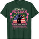 Female Veteran with Three Sides Veteran Mother 2024 T-Shirt - T-Shirt | Forest
