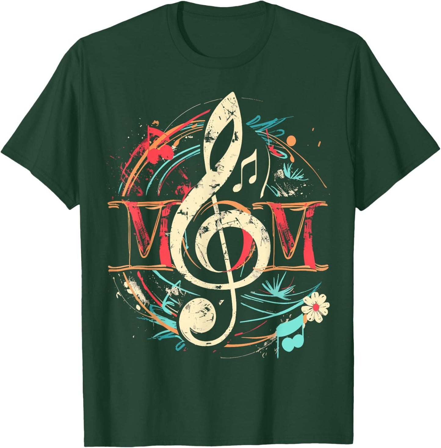 MOM Music note design Gifts for music lovers T-Shirt - T-Shirt | Forest