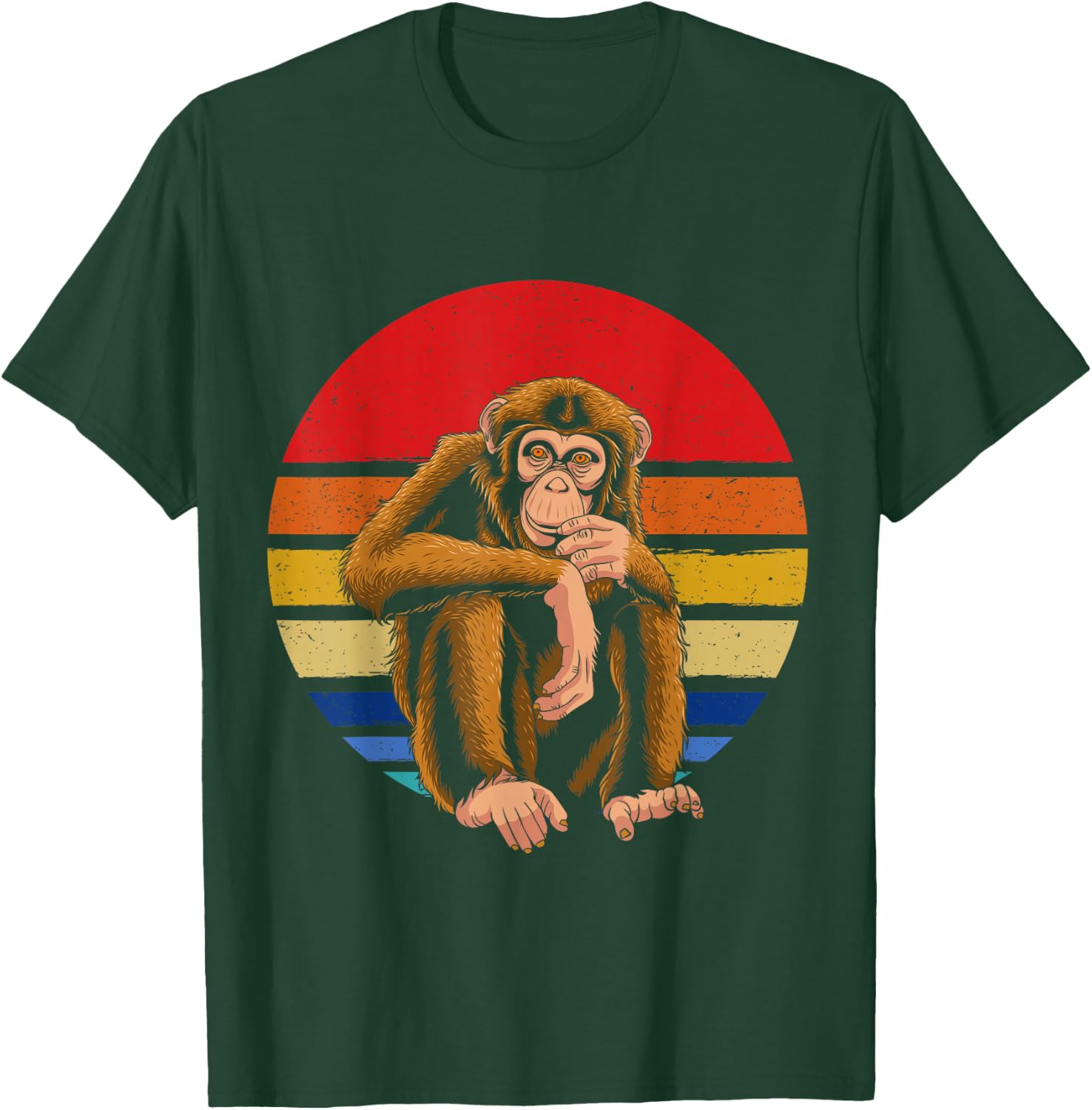 Retro Vintage Chimpanzee Monkey Wild Forest Animal T-Shirt - T-Shirt | Forest