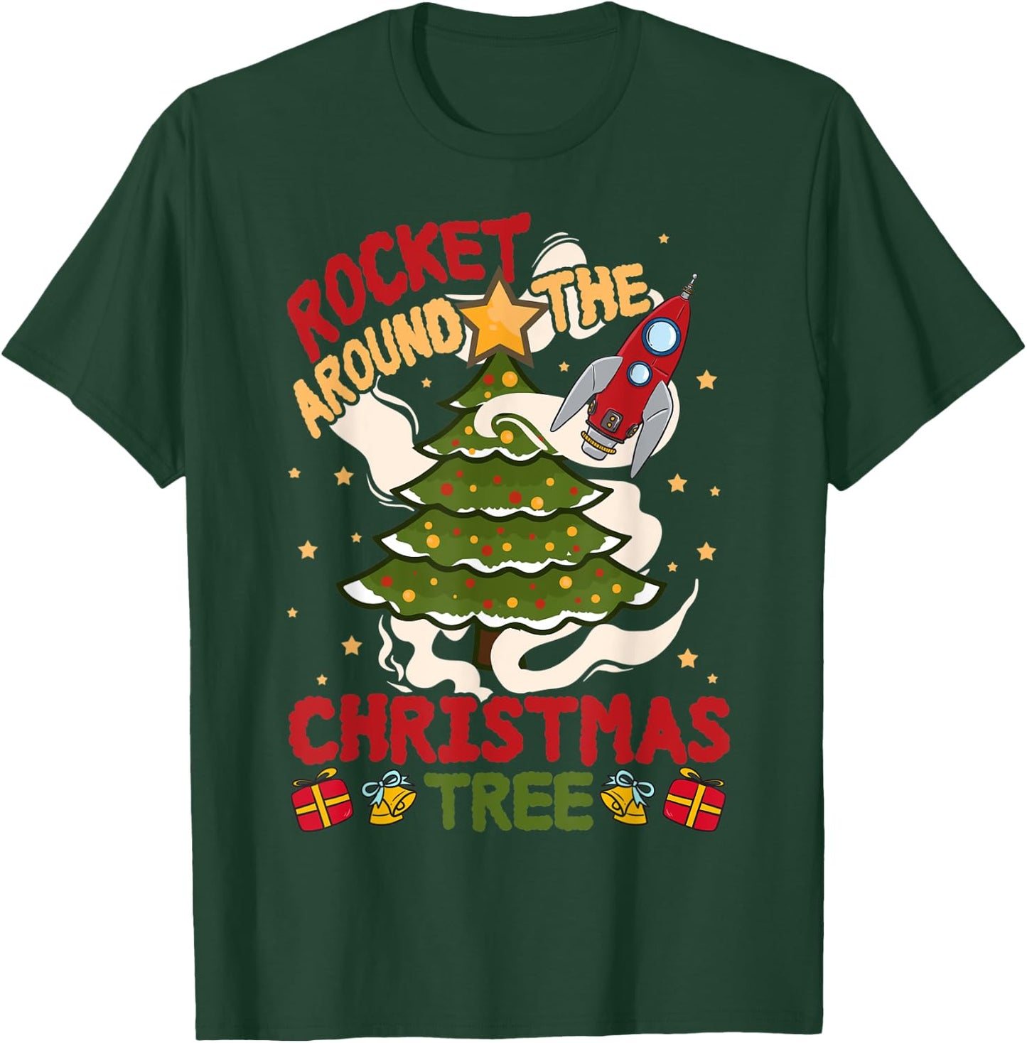 Rocket around the Christmas Tree - Cute Xmas Sweater T-Shirt - T-Shirt | Forest