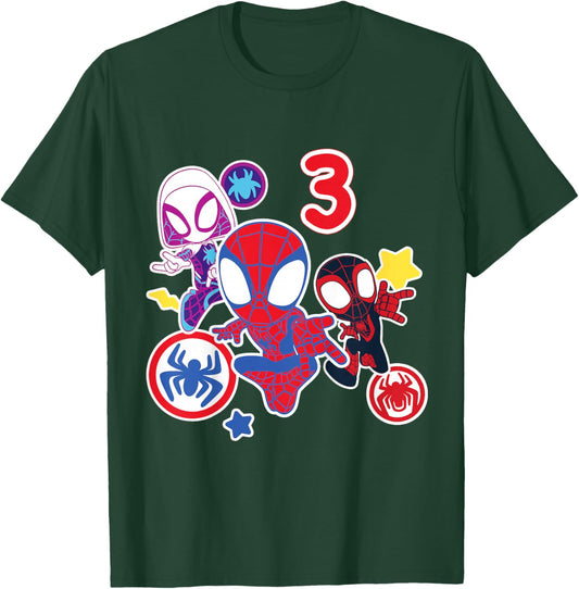 Marvel Spidey and His Amazing Friends 3 Year Old Birthday T-Shirt - T-Shirt | Forest