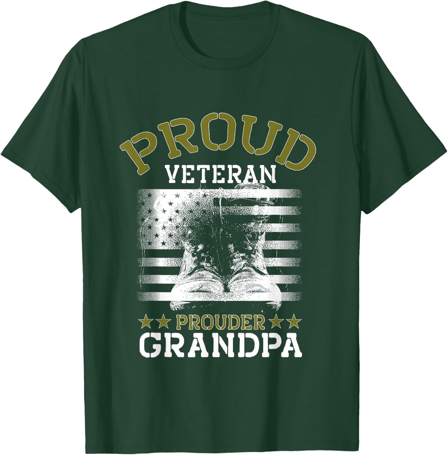 Grandpa Proud Veteran - Grandpa Veteran Grandfather Gift T-Shirt - T-Shirt | Forest