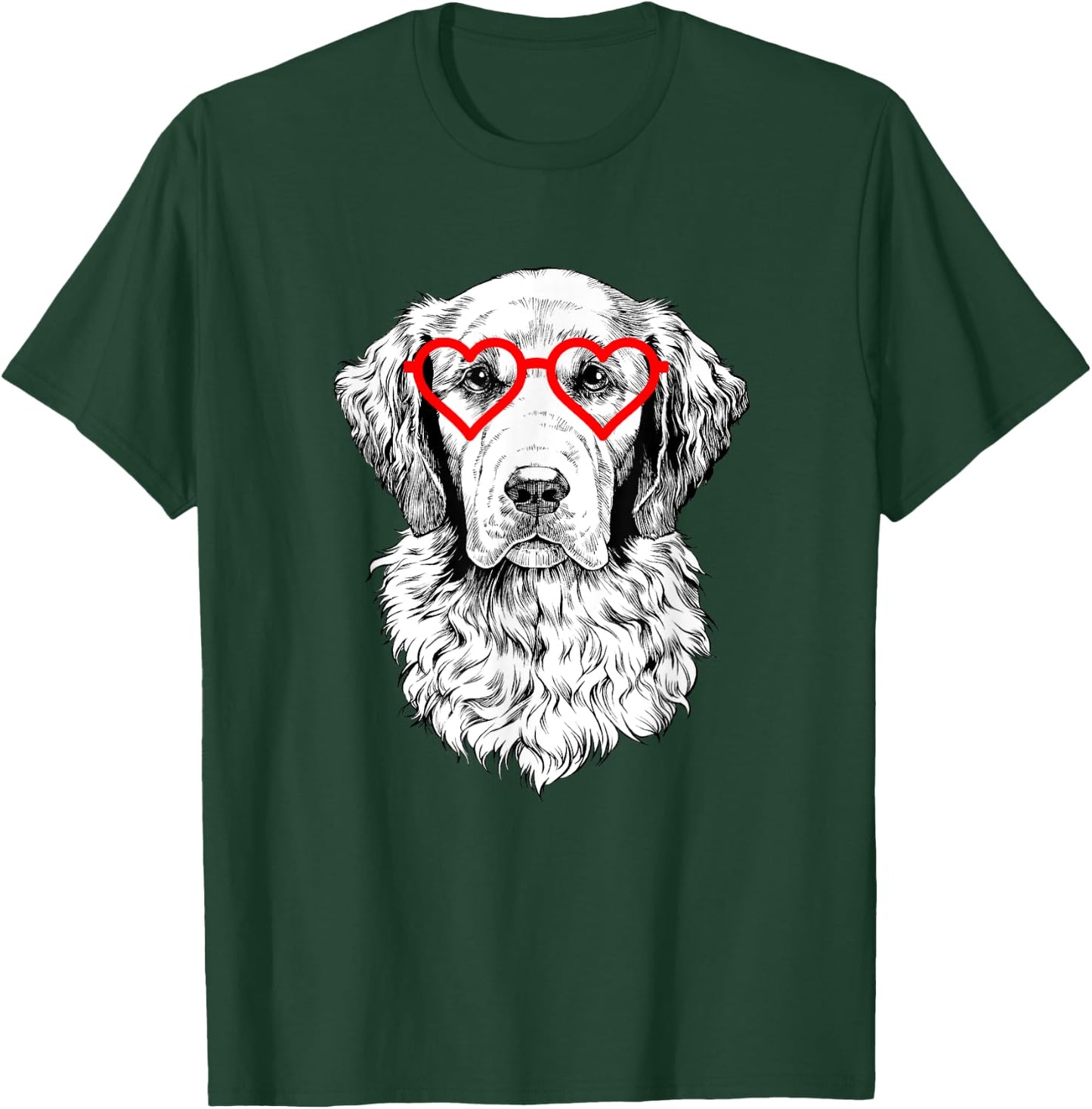 Golden Retriever Valentines Day Dog mom Dog Lover Men Women Girls Kids T-Shirt - T-Shirt | Forest