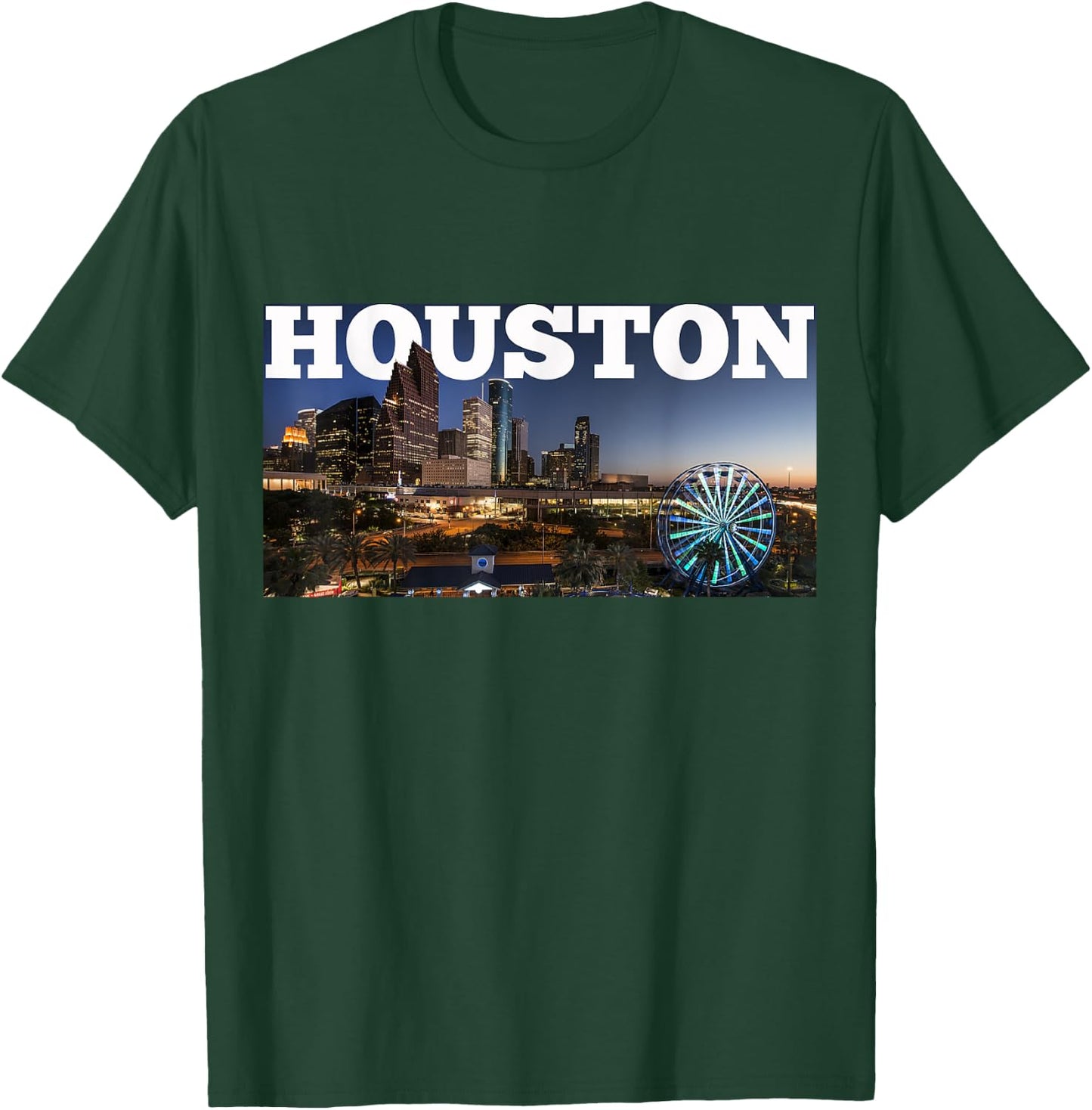 Houston City Skyline - Downtown Cityscape Photo Souvenir T-Shirt - T-Shirt | Forest