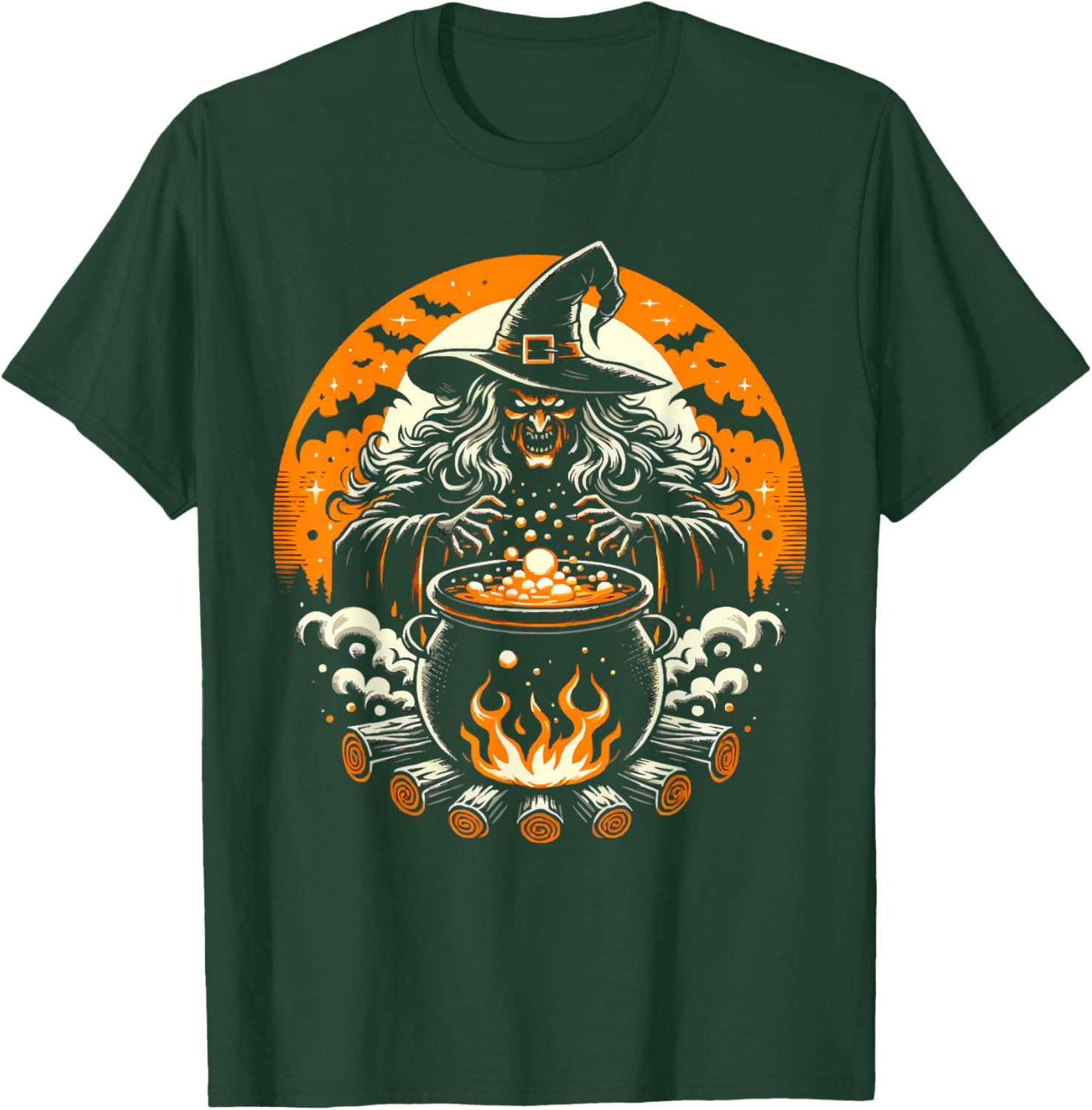 Halloween Witch Lover Spooky Witchy Broom Trick Or Treat T-Shirt - T-Shirt | Forest