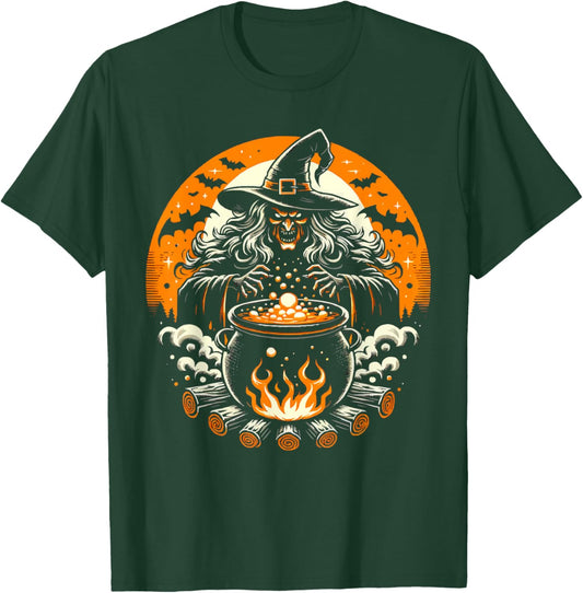 Halloween Witch Lover Spooky Witchy Broom Trick Or Treat T-Shirt - T-Shirt | Forest