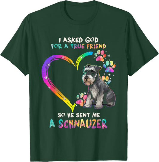 Miniature Schnauzer Is My Best Friend Tie Dye Cute Dog Lover Women T-Shirt - T-Shirt | Forest