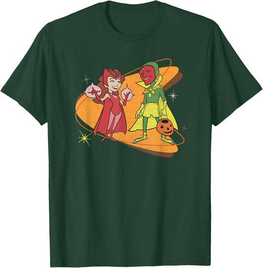 Marvel WandaVision Scarlet Witch & Vision Retro 50s T-Shirt - T-Shirt | Forest