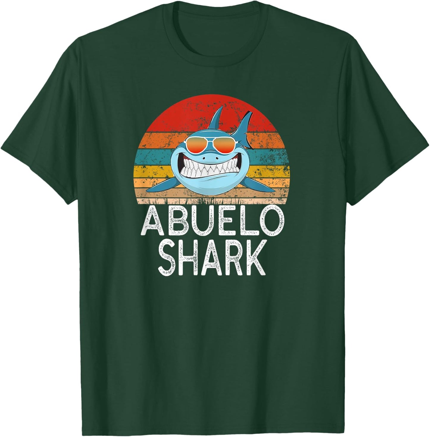 Abuelo Shark Funny Spanish Grandpa Vintage T-Shirt - T-Shirt | Forest