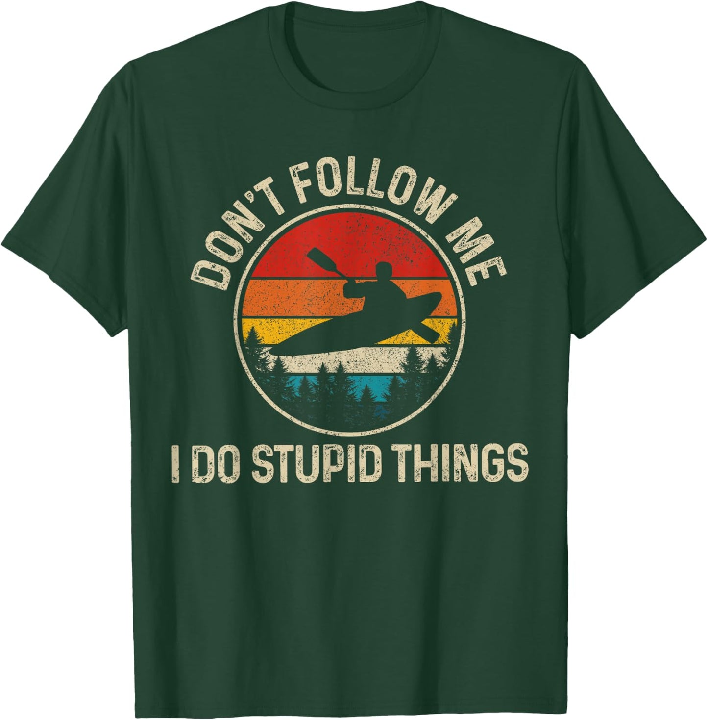 Kayak Vintage Kayaking Kayak Rafting Funny Gift T-Shirt - T-Shirt | Forest