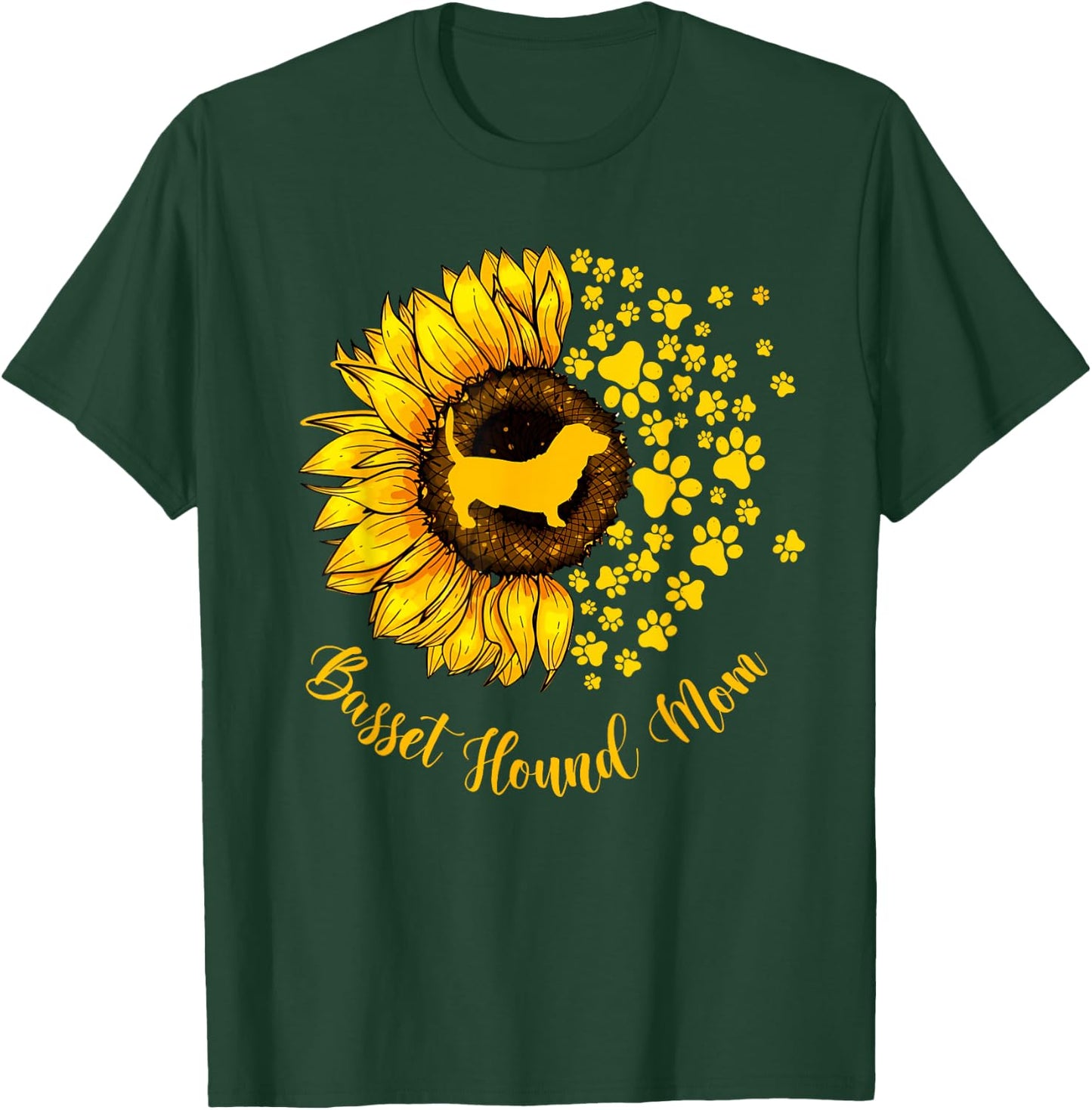 Sunflower Basset Hound Mom Dog Lover Mother's Day T-Shirt - T-Shirt | Forest