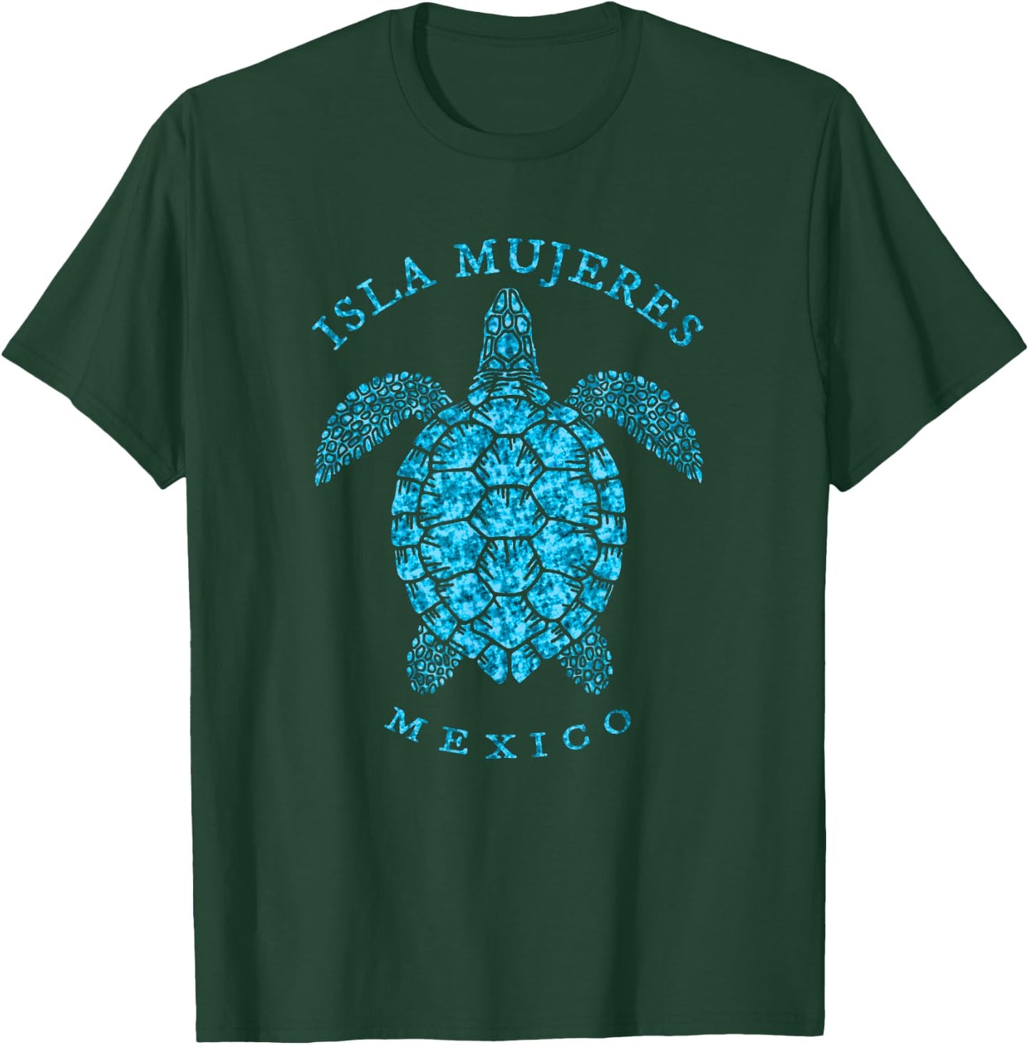 Retro Isla Mujeres Mexico Beach Sea Turtle Vacation Souvenir Women Kids T-Shirt - T-Shirt | Forest