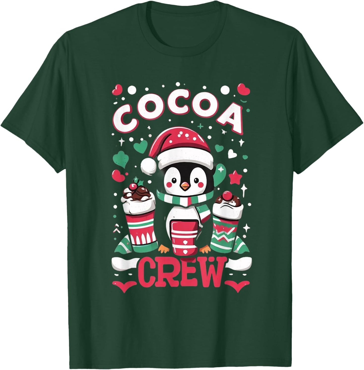 Cocoa Crew - Cozy Winter Hot Chocolate Lover T-Shirt - T-Shirt | Forest