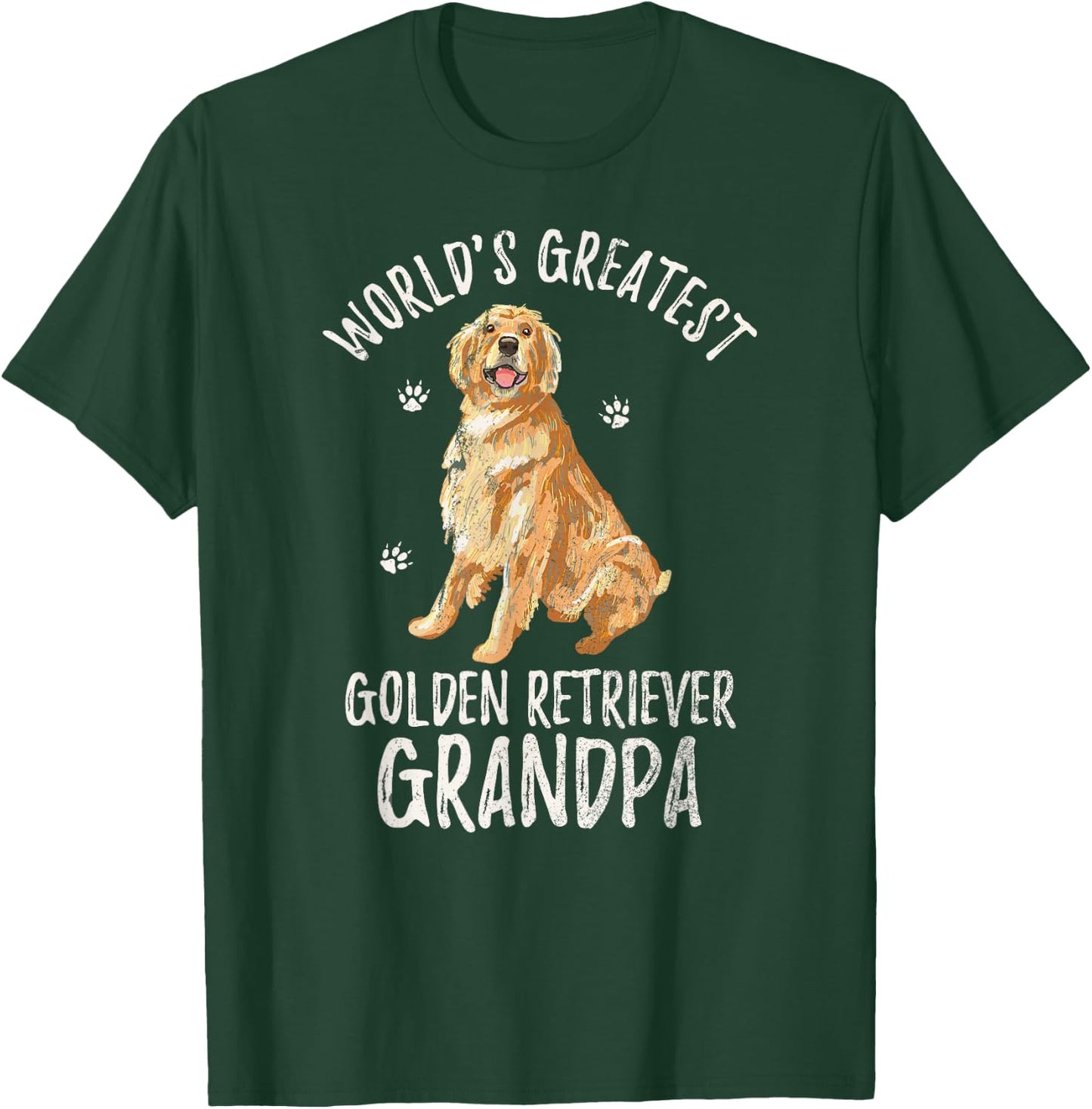 World's Greatest Golden Retriever Grandpa Funny Dog Lover T-Shirt - T-Shirt | Forest