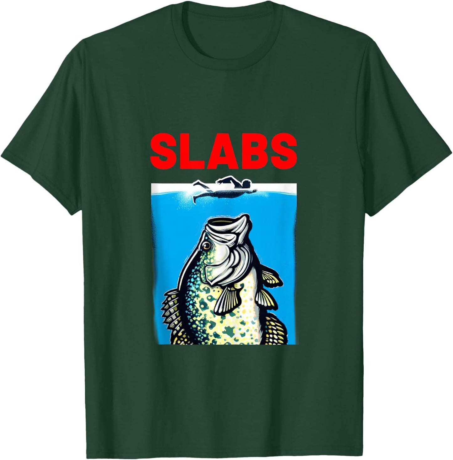 Funny Slab Famous Shark Movie Parody Slabs Crappie Fishing T-Shirt - T-Shirt | Forest