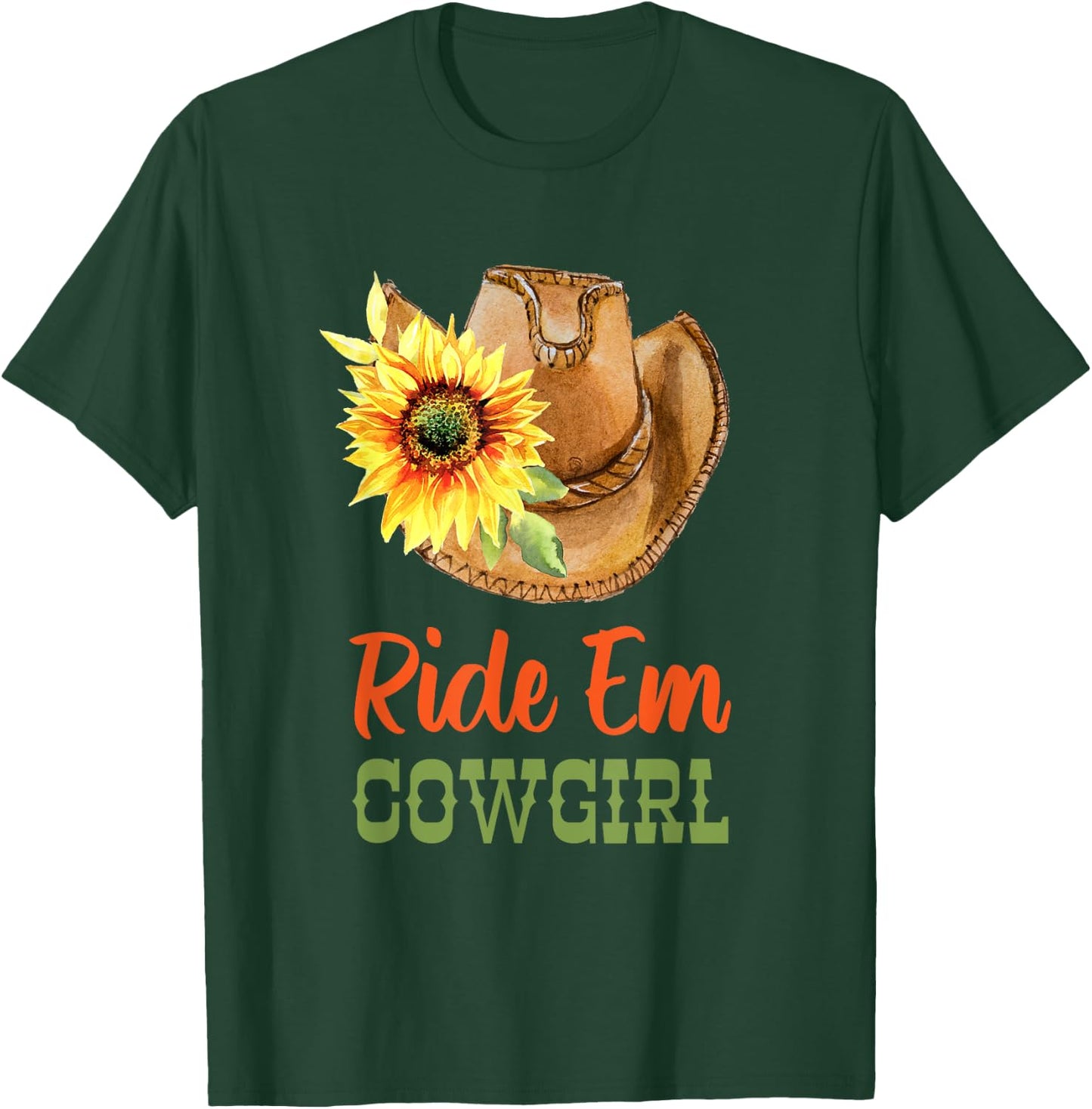 Country Cowgirl Hat - Ride Em Cowgirl T-Shirt - T-Shirt | Forest
