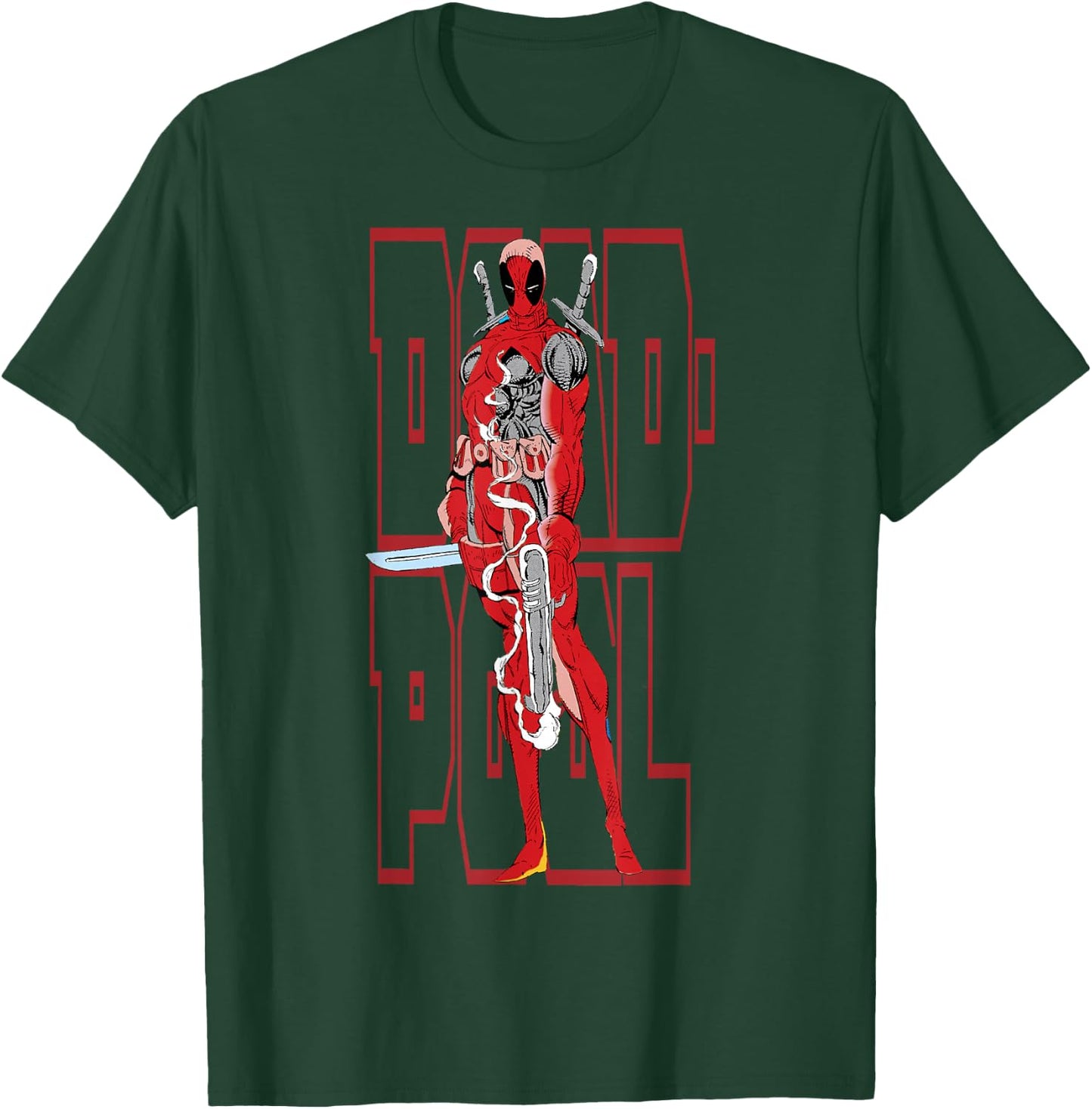 Marvel Deadpool 30th Portrait Text Overlay T-Shirt - T-Shirt | Forest