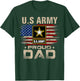 Vintage U.S Army Proud Dad with American Flag T-Shirt - T-Shirt | Forest