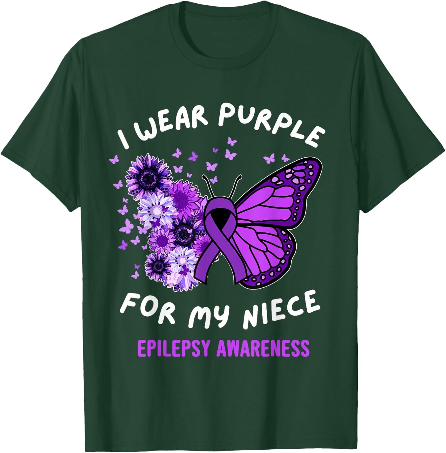 I Wear Purple For My Niece Epilepsy Awareness November Women T-Shirt - T-Shirt | Forest