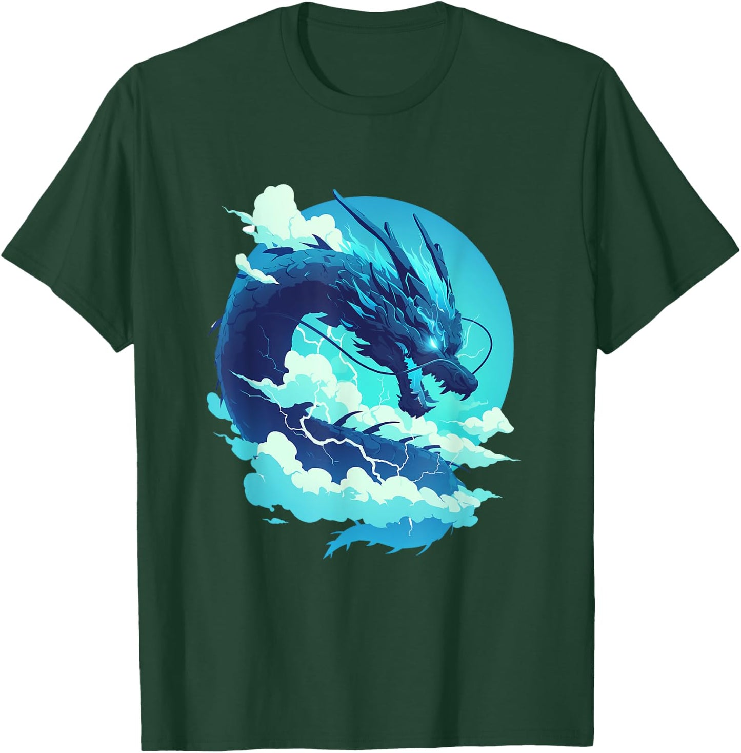 Sky Serpent: Blue Dragon of the Upper Realm T-Shirt - T-Shirt | Forest