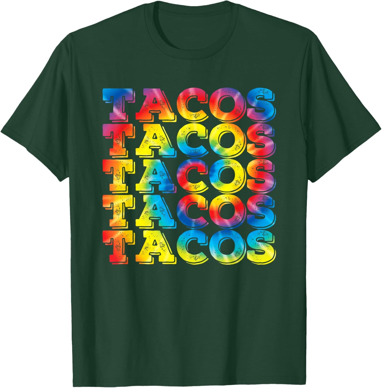 Retro Tacos Vintage Tie Dye Taco Tuesday Mexican T-Shirt - T-Shirt | Forest