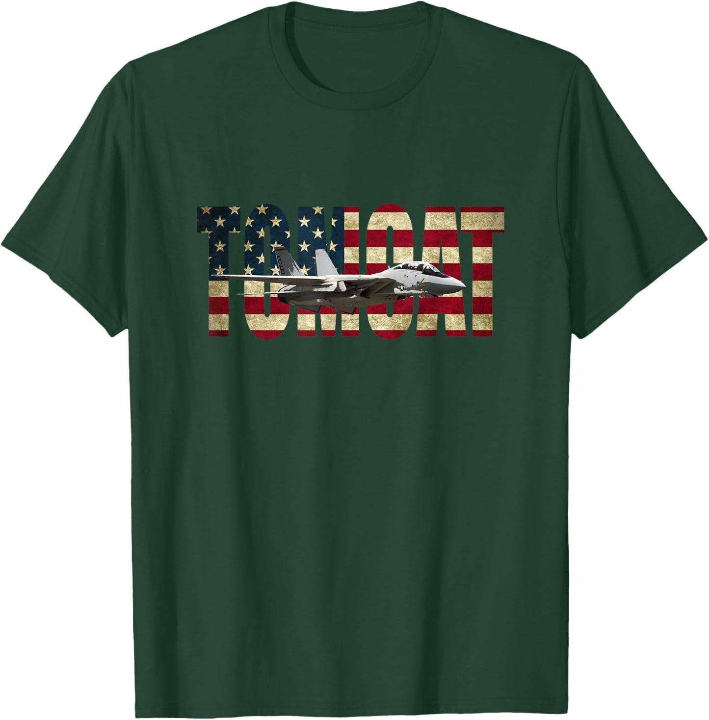 F-14 Tomcat US American Flag T-Shirt - T-Shirt | Forest
