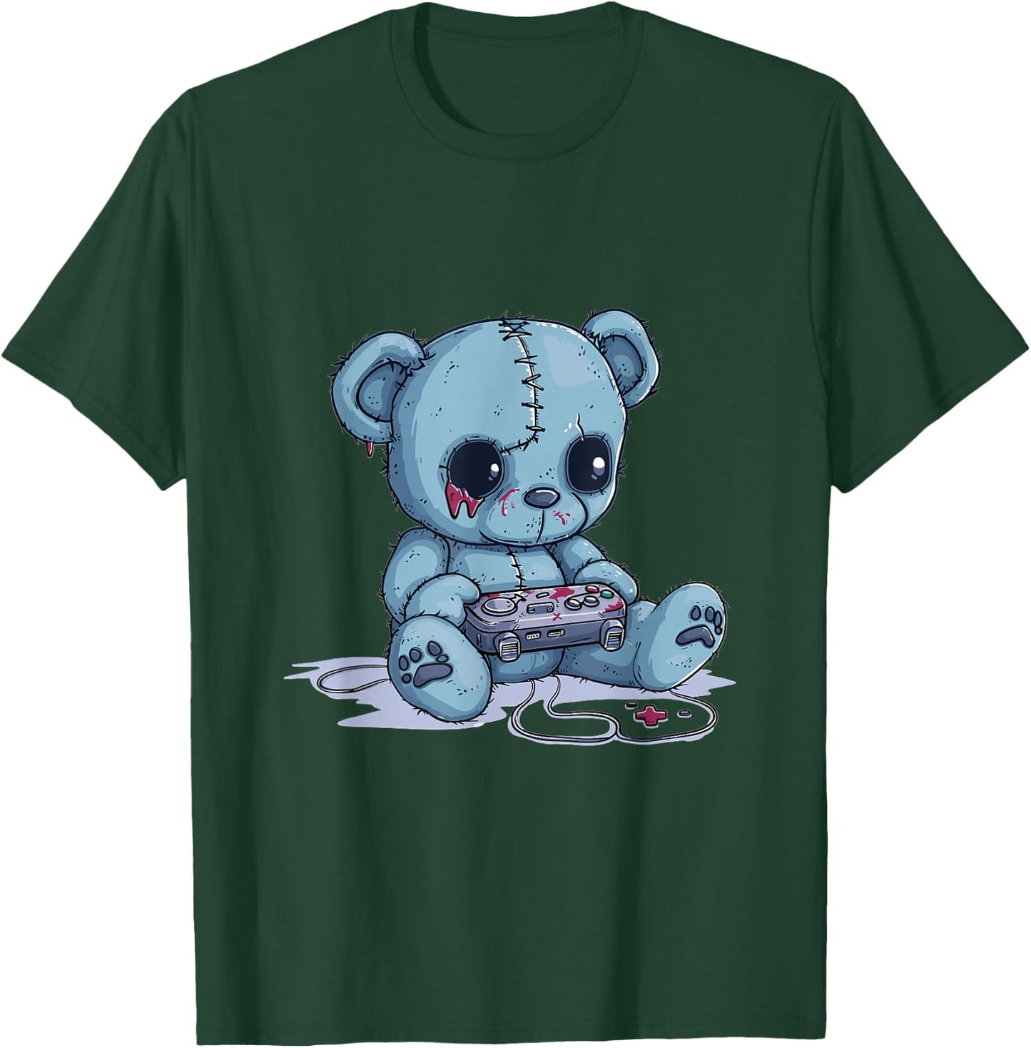 Goth Pastel Cute Creepy Kawaii Gamer Teddy Bear Gaming T-Shirt - T-Shirt | Forest
