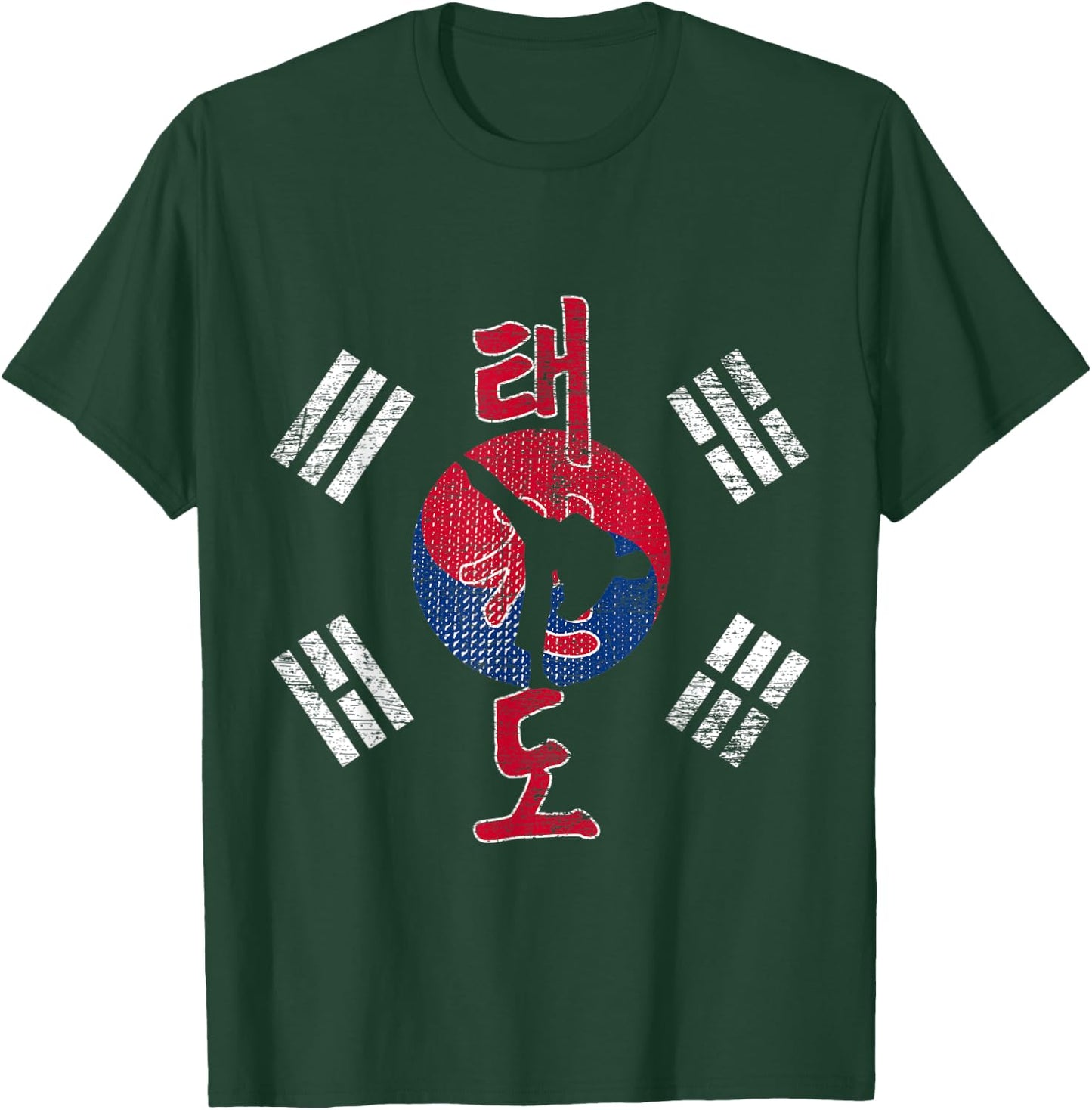 Korea Flag Martial Art Athlete Taekwondo T-Shirt - T-Shirt | Forest