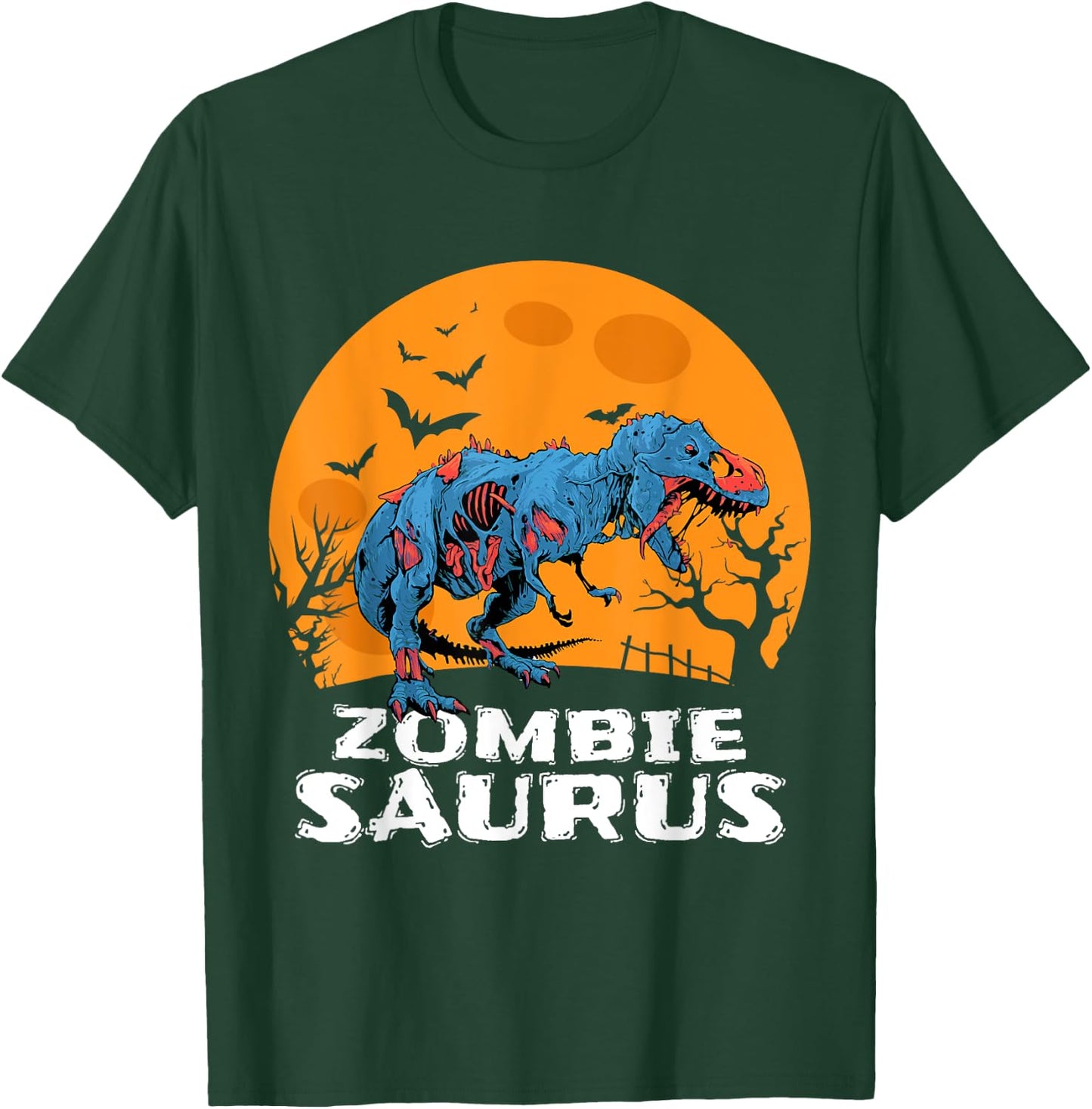 Halloween Zombie T rex Dinosaur Costume Gift Boys Girls Kids T-Shirt - T-Shirt | Forest