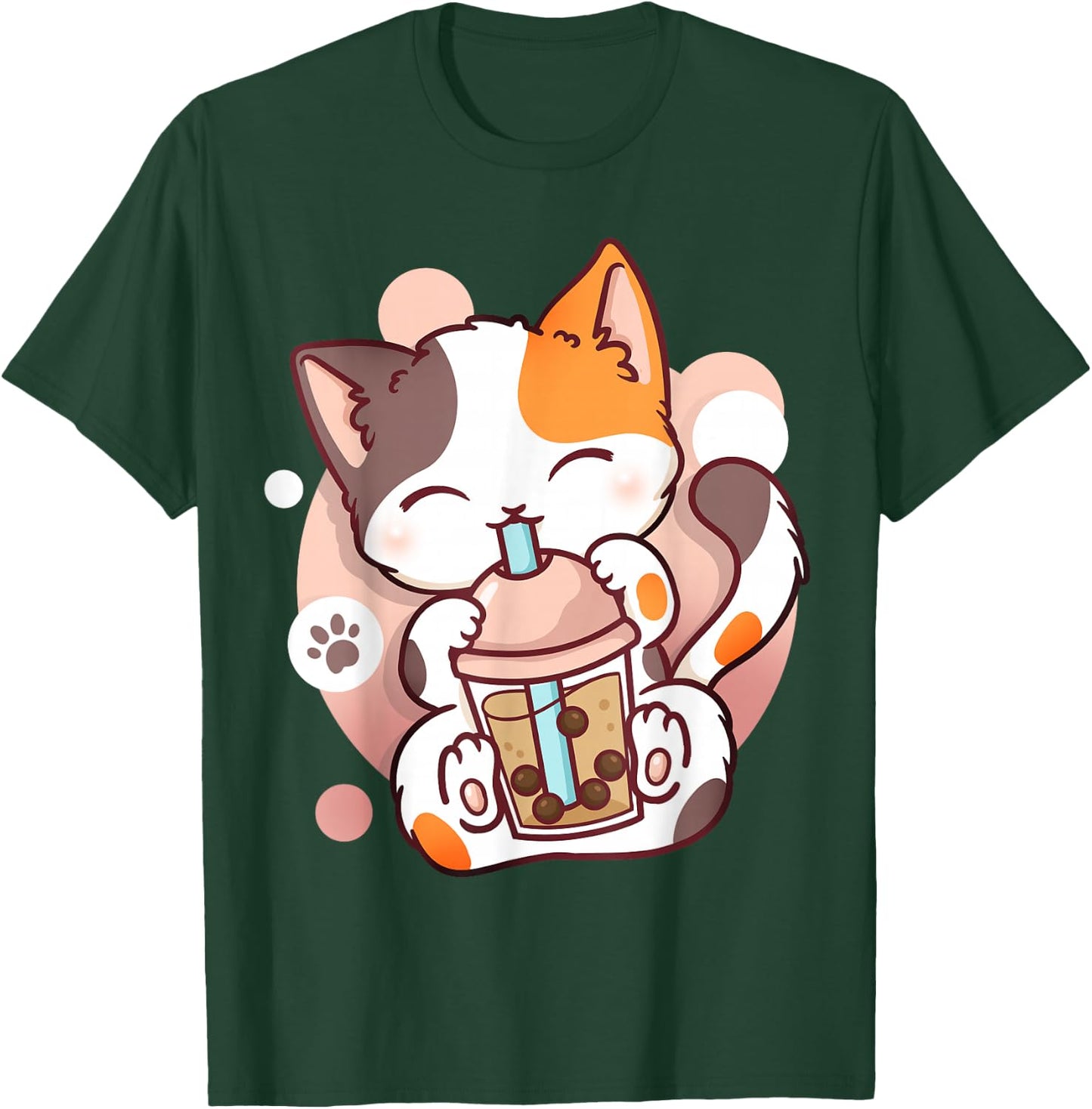 Cat Boba Tea Bubble Tea Anime Kawaii Neko Small T-Shirt - T-Shirt | Forest